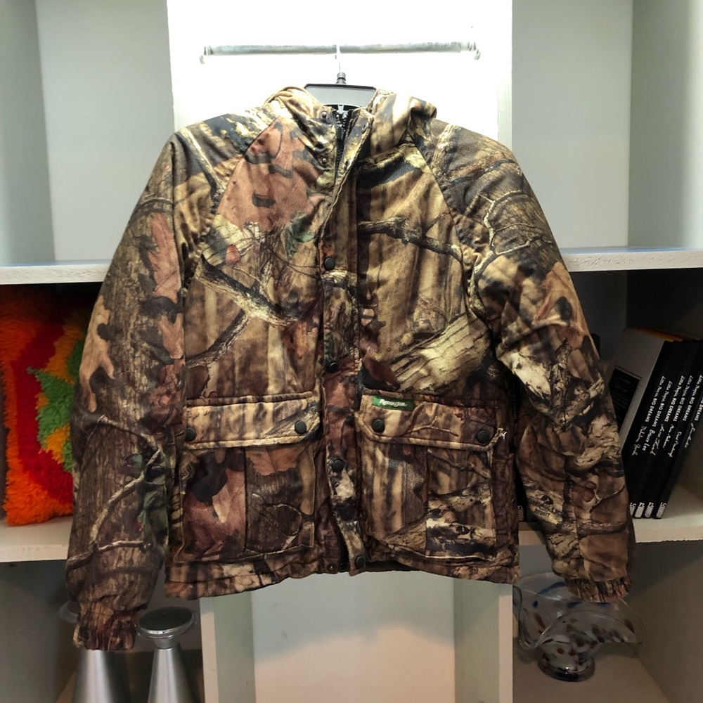 Remington Kids Camo Puffer Jacket in Brown & Green
